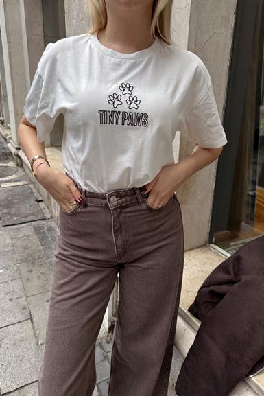 BİSİKLET YAKA BASKI DETAYLI TSHIRT