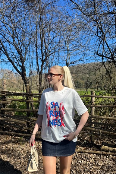 BİSİKLET YAKA BASKI DETAYLI TSHIRT