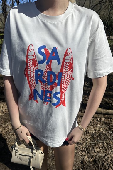 BİSİKLET YAKA BASKI DETAYLI TSHIRT