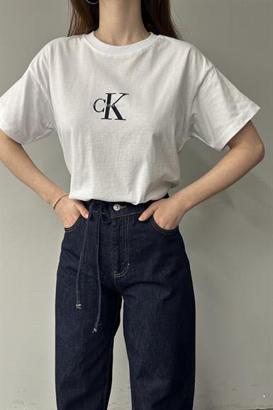 BİSİKLET YAKA BASKILI TSHIRT