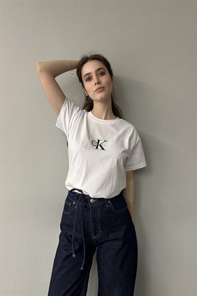 BİSİKLET YAKA BASKILI TSHIRT
