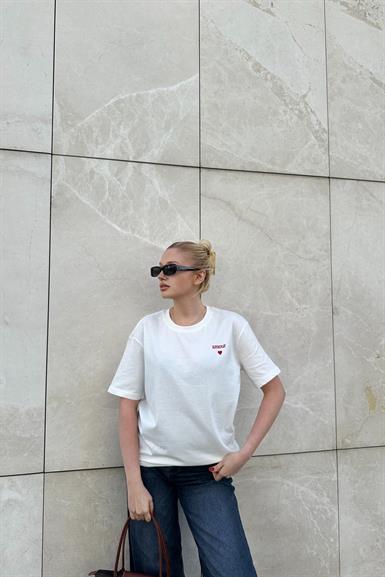 BİSİKLET YAKA BASKILI TSHIRT