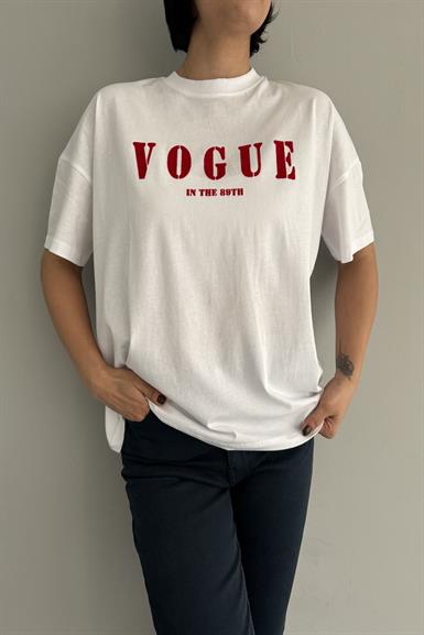 BİSİKLET YAKA BASKILI TSHIRT