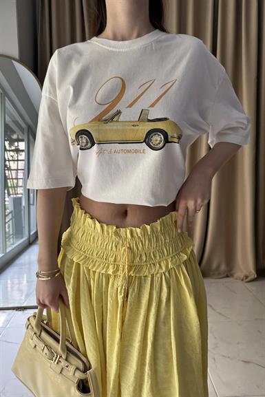 BİSİKLET YAKA BASKILI TSHIRT
