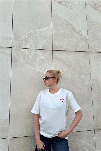 BİSİKLET YAKA BASKILI TSHIRT