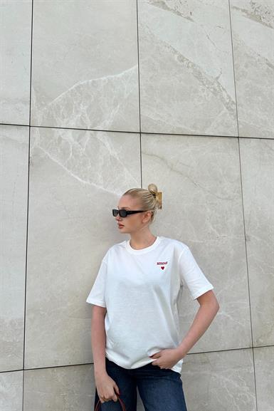 BİSİKLET YAKA BASKILI TSHIRT