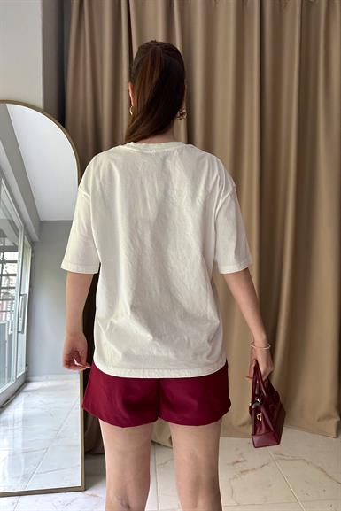 BİSİKLET YAKA BASKILI TSHIRT