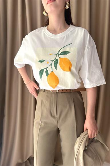 BİSİKLET YAKA BASKILI TSHIRT