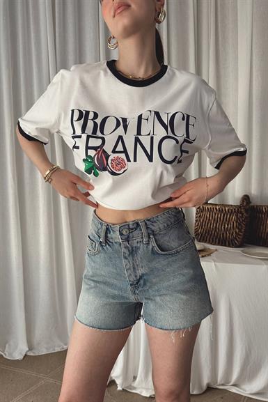 BİSİKLET YAKA BASKILI TSHIRT