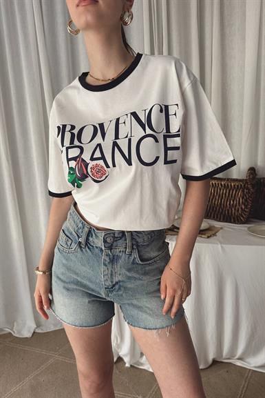 BİSİKLET YAKA BASKILI TSHIRT