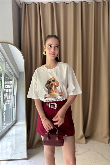 BİSİKLET YAKA BASKILI TSHIRT