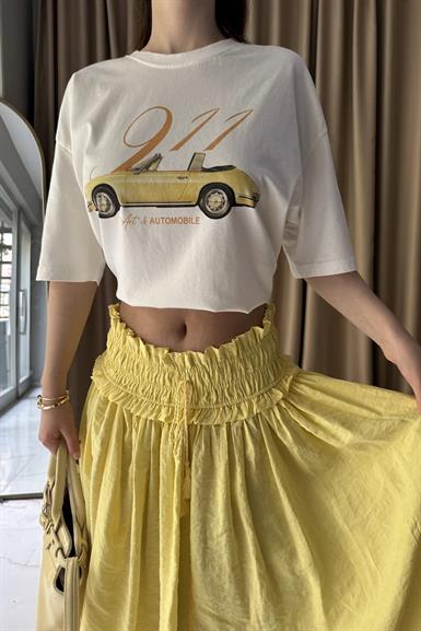 BİSİKLET YAKA BASKILI TSHIRT