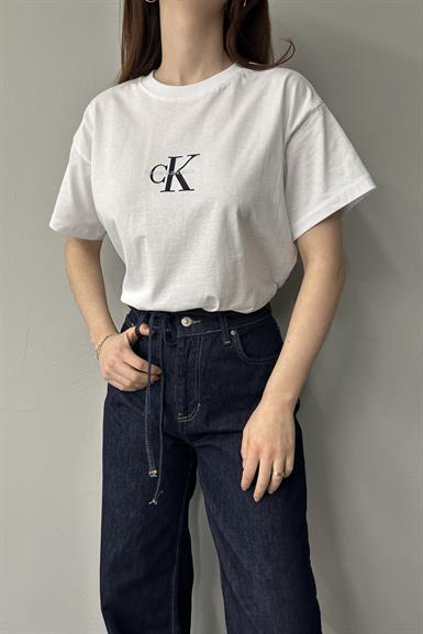 BİSİKLET YAKA BASKILI TSHIRT