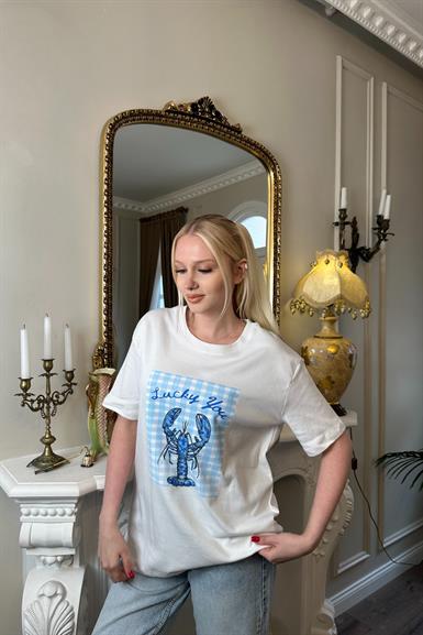 BİSİKLET YAKA BASKILI TSHIRT