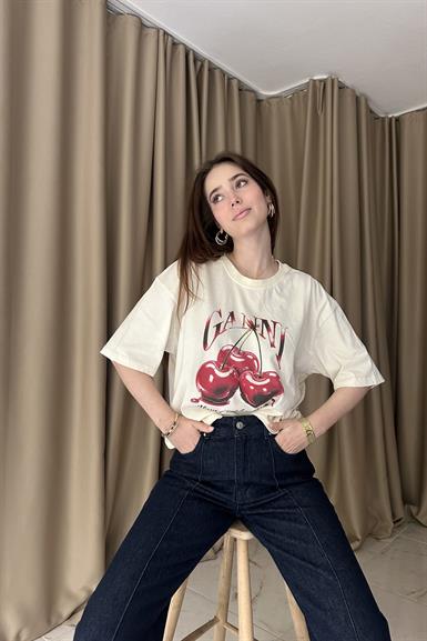 BİSİKLET YAKA BASKILI TSHIRT