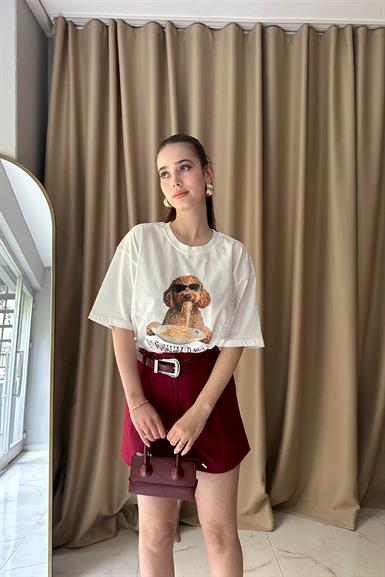 BİSİKLET YAKA BASKILI TSHIRT