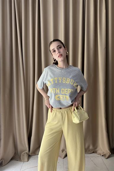 BİSİKLET YAKA BASKILI TSHIRT