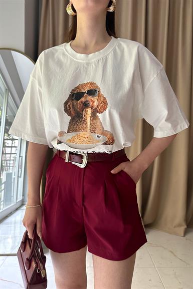 BİSİKLET YAKA BASKILI TSHIRT