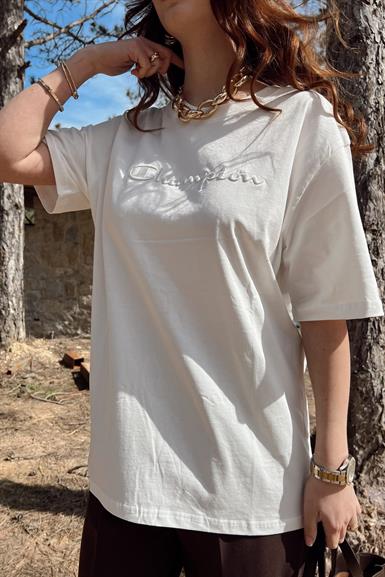 BİSİKLET YAKA CHAMPİON NAKIŞ TSHIRT