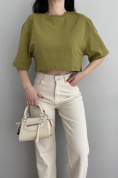 BİSİKLET YAKA CROP TSHIRT