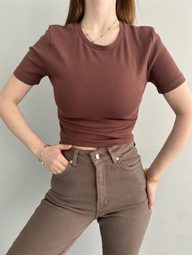 BİSİKLET YAKA CROP TSHIRT
