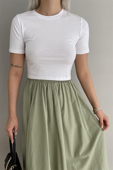 BİSİKLET YAKA CROP TSHIRT