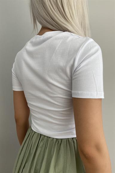 BİSİKLET YAKA CROP TSHIRT