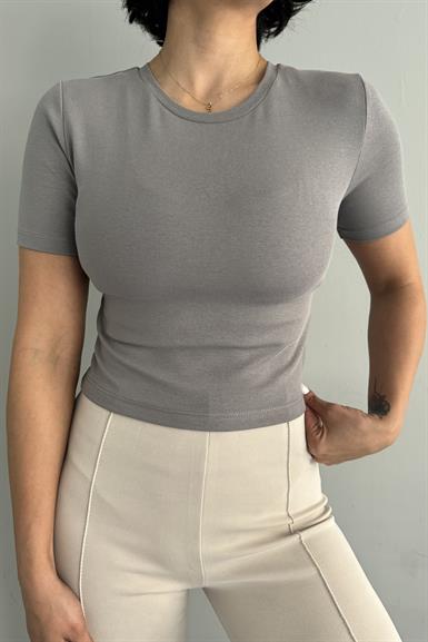 BİSİKLET YAKA CROP TSHIRT