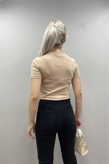 BİSİKLET YAKA CROP TSHIRT