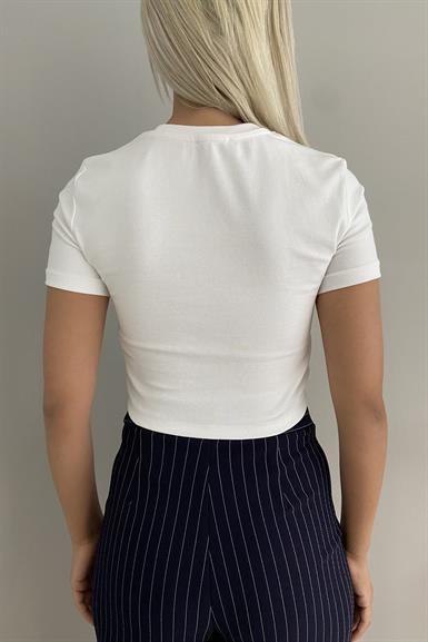 BİSİKLET YAKA CROP TSHIRT