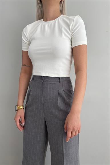 BİSİKLET YAKA CROP TSHIRT