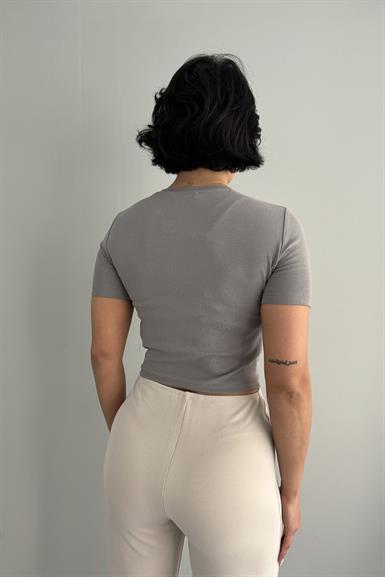 BİSİKLET YAKA CROP TSHIRT