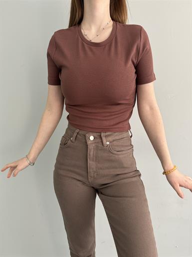 BİSİKLET YAKA CROP TSHIRT