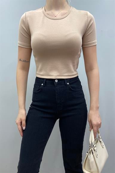 BİSİKLET YAKA CROP TSHIRT