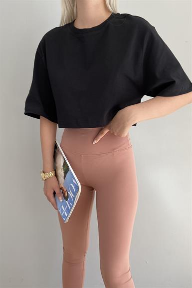 BİSİKLET YAKA CROP TSHIRT