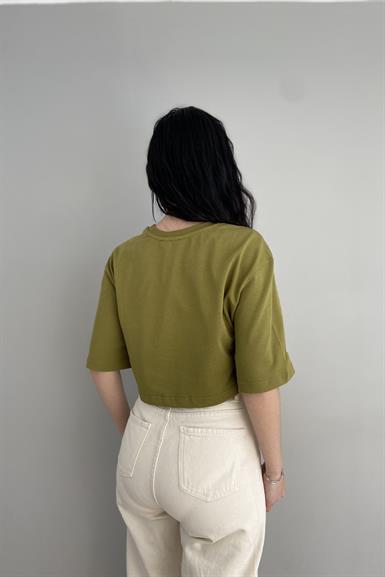 BİSİKLET YAKA CROP TSHIRT