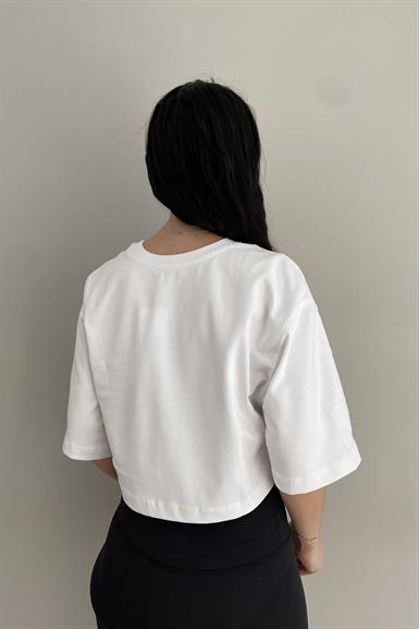 BİSİKLET YAKA CROP TSHIRT