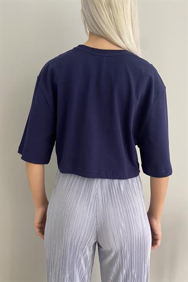 BİSİKLET YAKA CROP TSHIRT