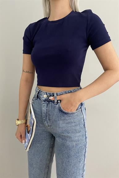 BİSİKLET YAKA CROP TSHIRT