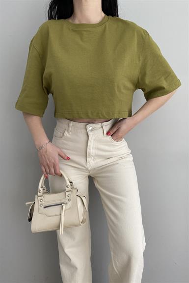 BİSİKLET YAKA CROP TSHIRT