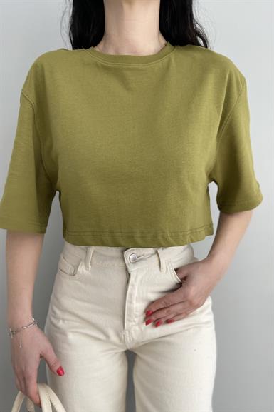 BİSİKLET YAKA CROP TSHIRT