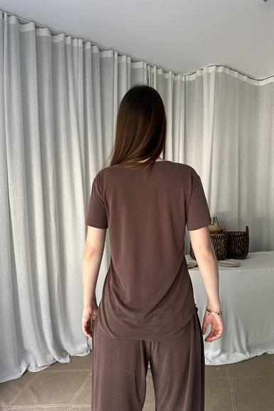 BİSİKLET YAKA DİKİŞSİZ MODAL TSHIRT