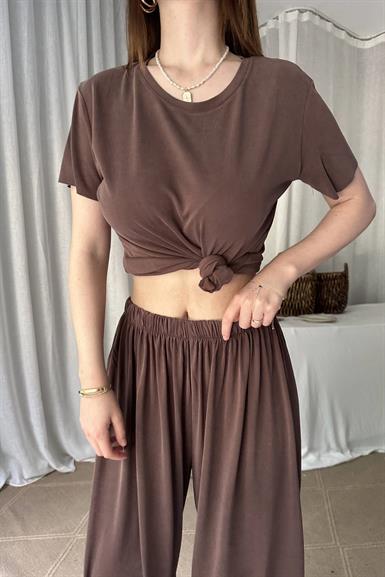 BİSİKLET YAKA DİKİŞSİZ MODAL TSHIRT