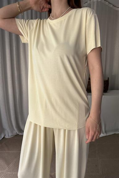 BİSİKLET YAKA DİKİŞSİZ MODAL TSHIRT