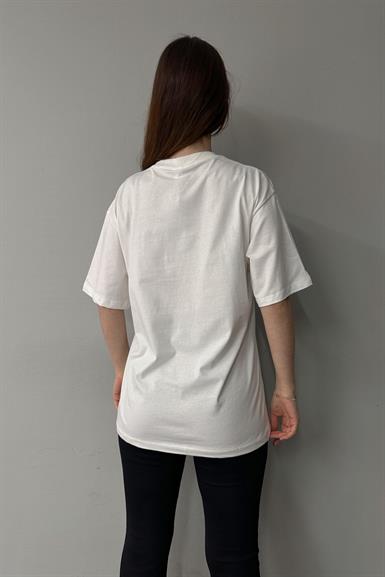 BİSİKLET YAKA FİYONK DETAY TSHIRT