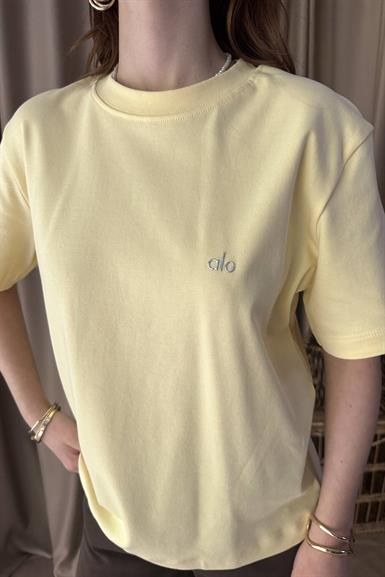 BİSİKLET YAKA NAKIŞ DETAYLI TSHIRT