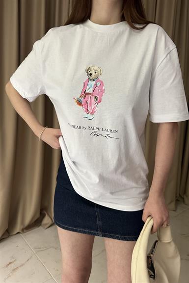 BİSİKLET YAKA NAKIŞLI TSHIRT