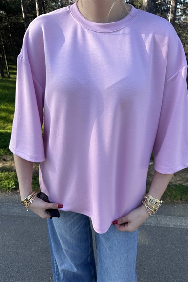 BİSİKLET YAKA YANLARI YIRTMAÇLI MODAL TSHIRT