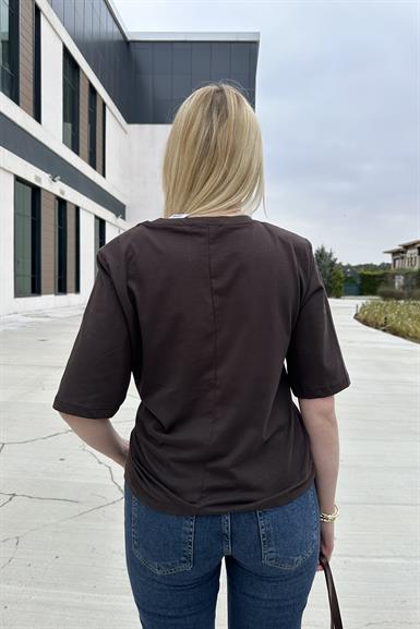 BİSİKLET YAKAA DÜĞÜM DETAYLI TSHIRT
