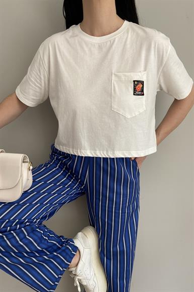 CEP DETAY CROP TSHIRT